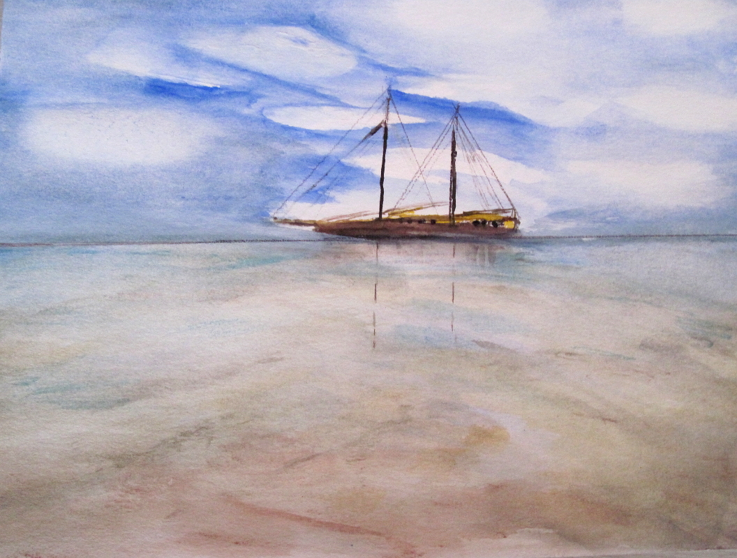 Phantasiesegelboot - Silvia Freund Malerei